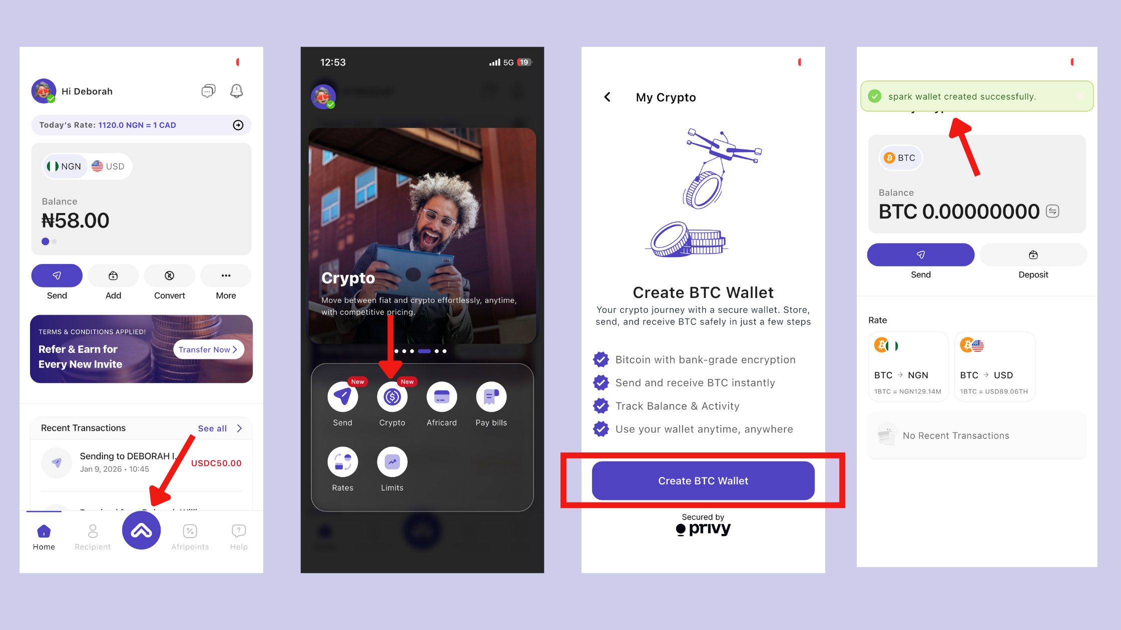 How to Create a BTC Wallet – Africhange